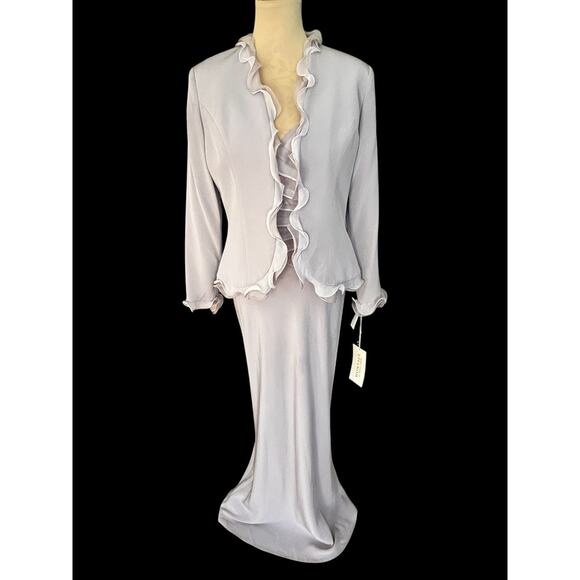 Montage by Mon Cheri Mother of Bride Lavender Dress & Jacket Pleated Front 12 - Picture 1 of 16